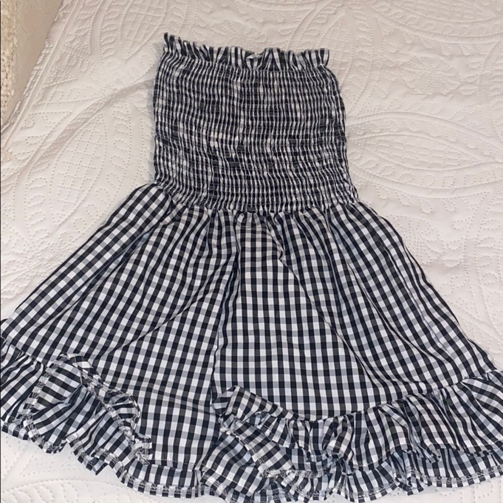 Tube Romper / Black and white Checker